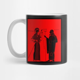 Athena and Poseidon Attic Greek Vase Mug